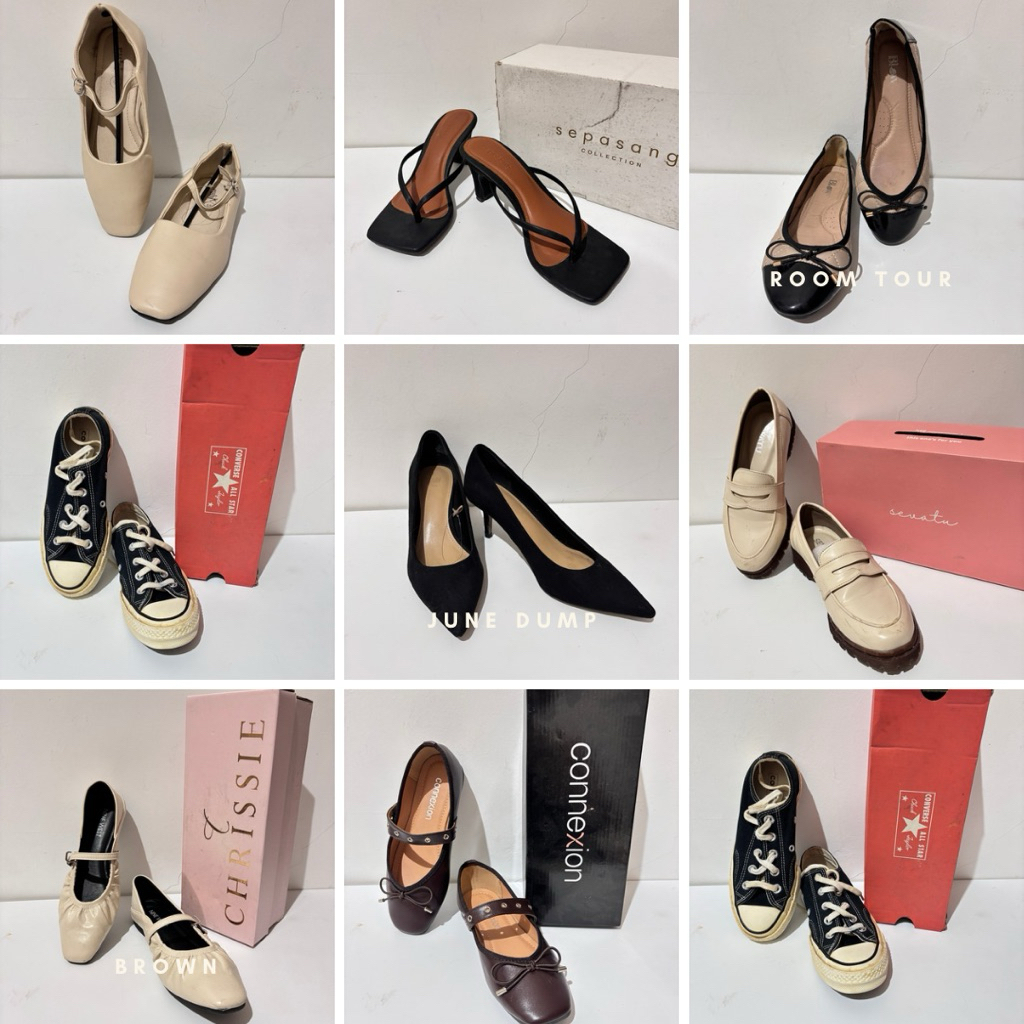 PL koleksi pribadi Sepatu heels boots flatshoes sneakers size 36 rubi nike hnm