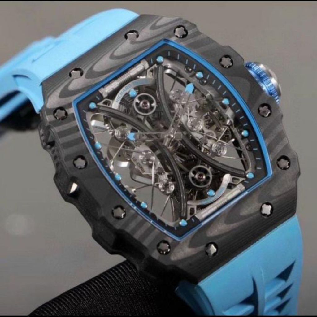 JAM TANGAN RM53-01 TOURBILLON CARBON BLACK SWISS MATIC DM 44MM JAM TANGAN OTOMATIS MEWAH TERBARU