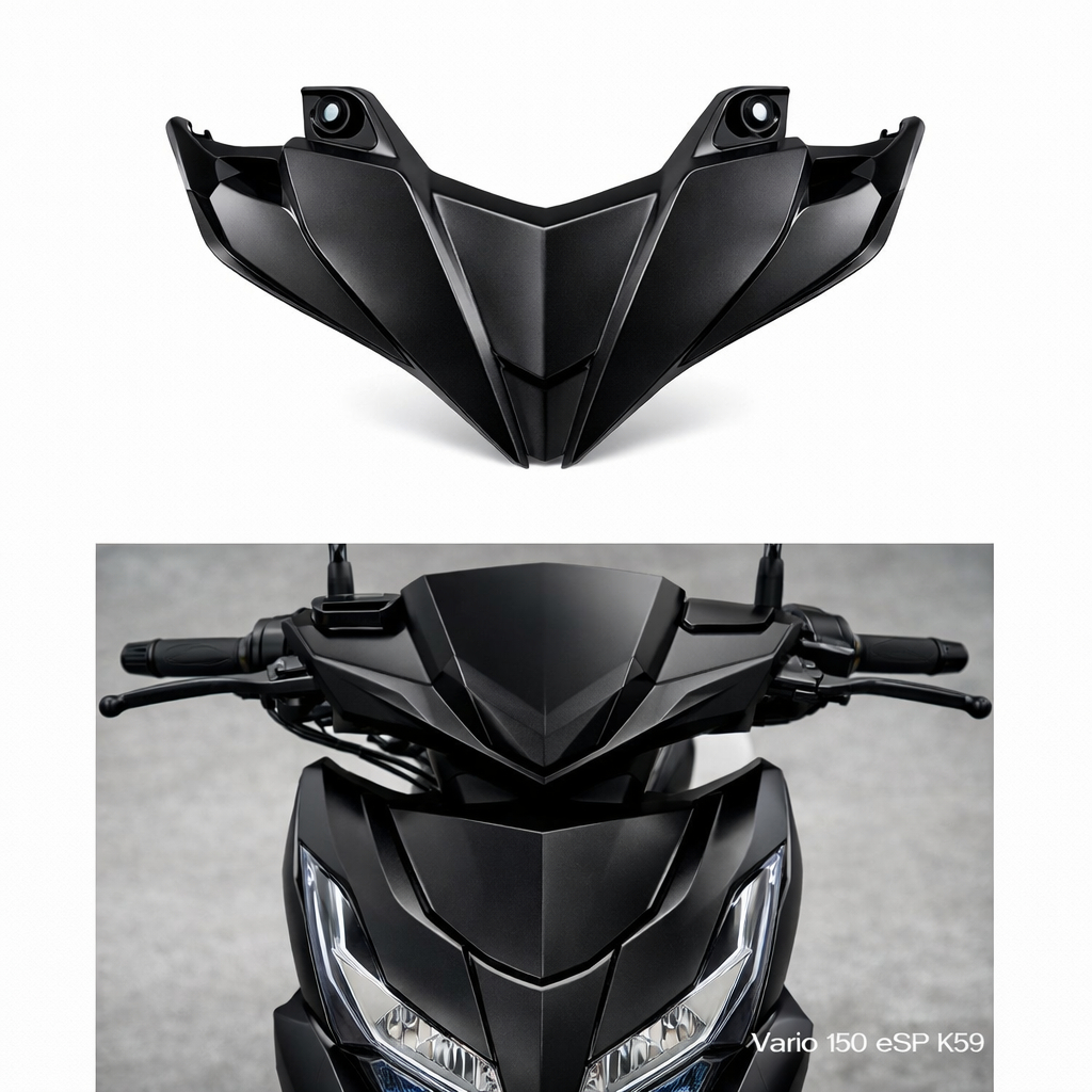 Cover Tameng Depan Hitam Vario 150 eSP K59 Body Depan Honda Vario 150