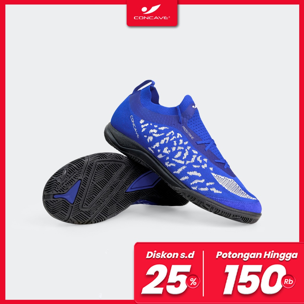 Concave Sepatu Futsal - Volt Blue / White - Sepatu Futsal Original Terbaru 100%