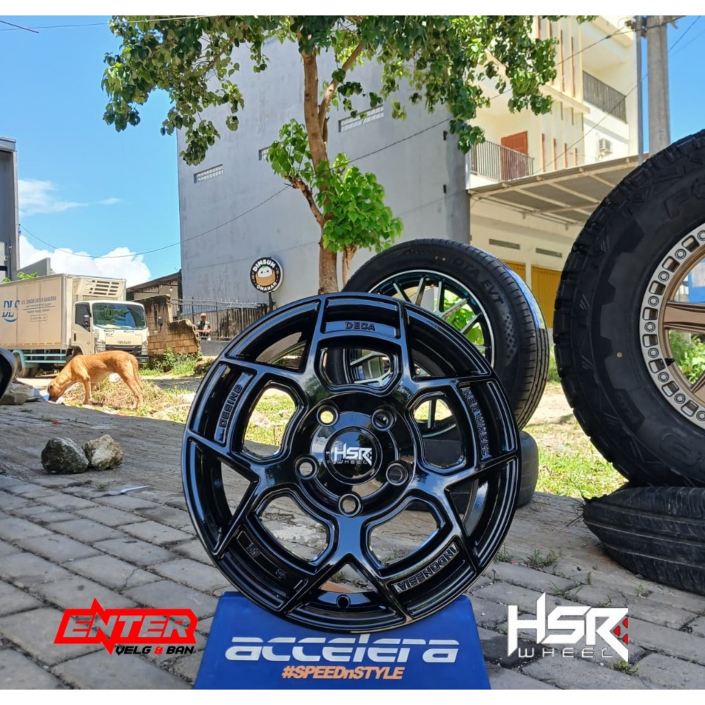 Velg HSR DESING DECA Ring 14 Lubang 5x114.3 Et35 Radiant Black