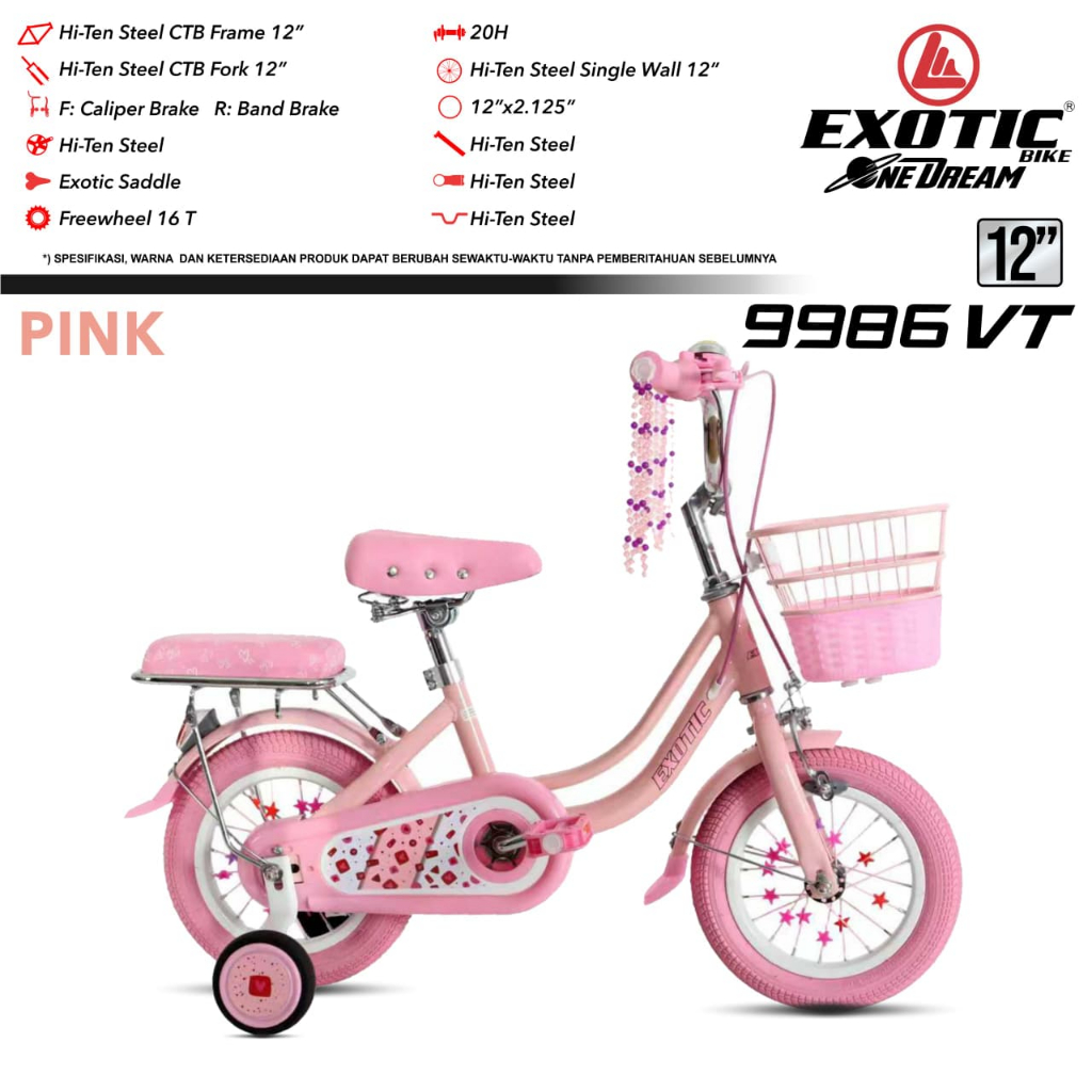 sepeda mini 16inch exotic 9986 VT sepeda anak perempuan terbaru