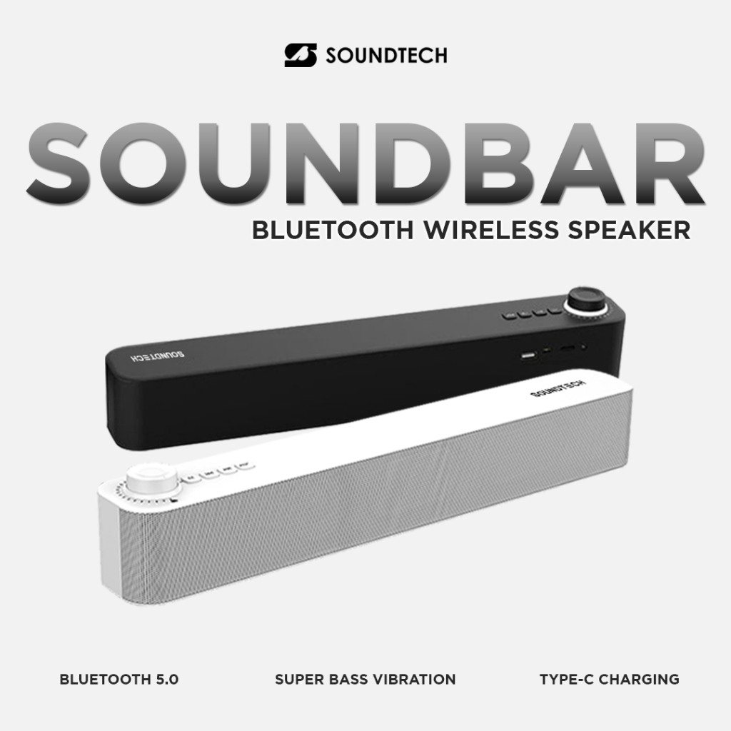 SOUNDTECH Bluetooth Wireless Soundbar Speaker AUX Mini Audio