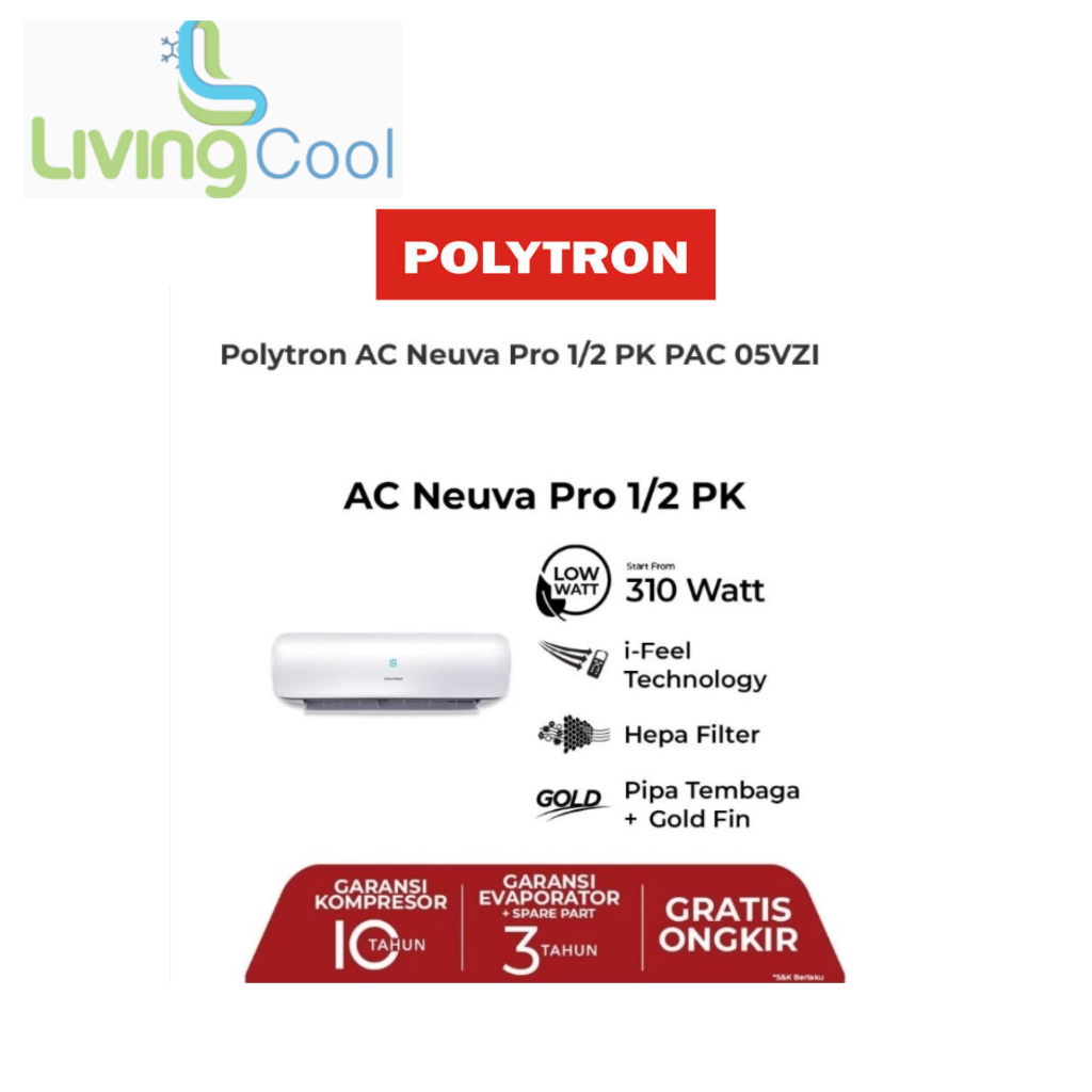POLYTRON AC Neuva AC 1,5 PK PAC 12VZl Free Kirim purwakarta karawang bekasi  jakarta tangerang