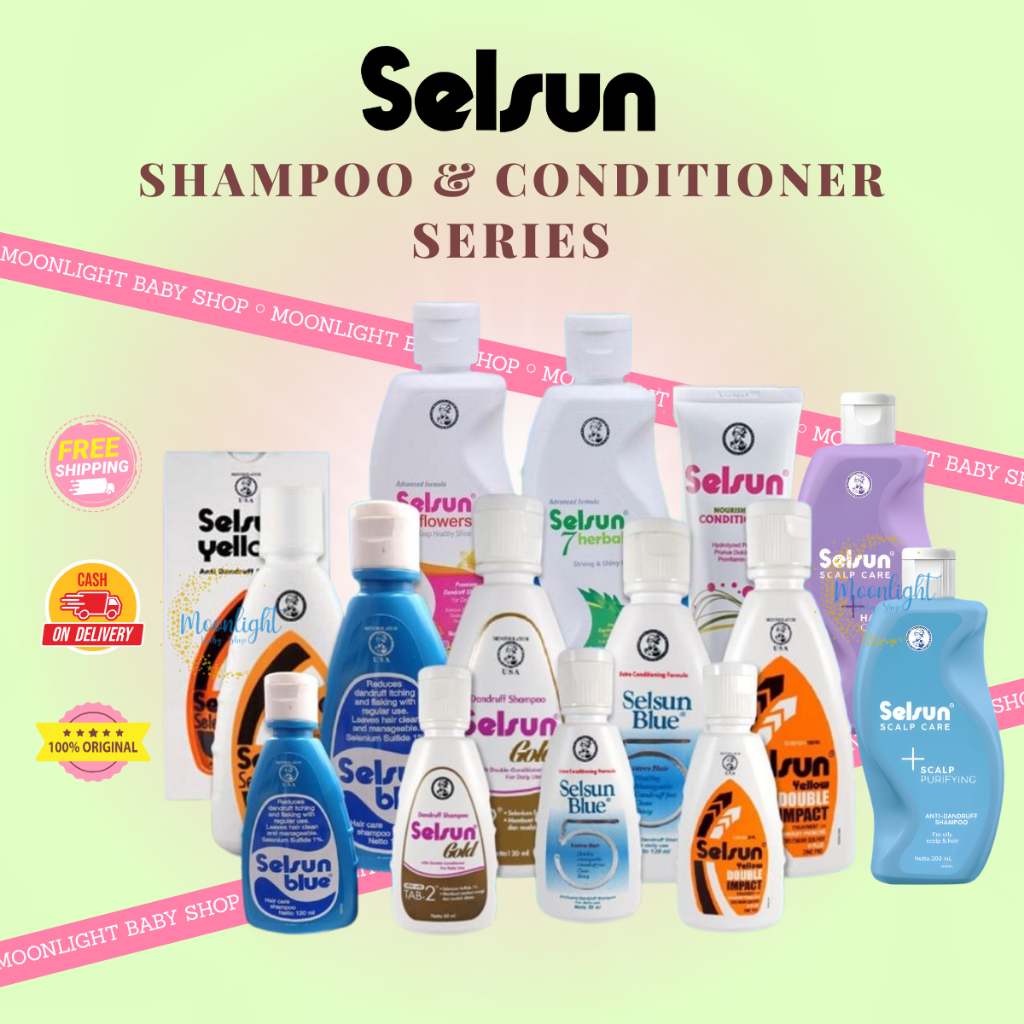 Selsun Shampoo Conditioner Series/Anti Ketombe Blue 5 Five Yellow Double Gold 7 Seven Herbal Flowers