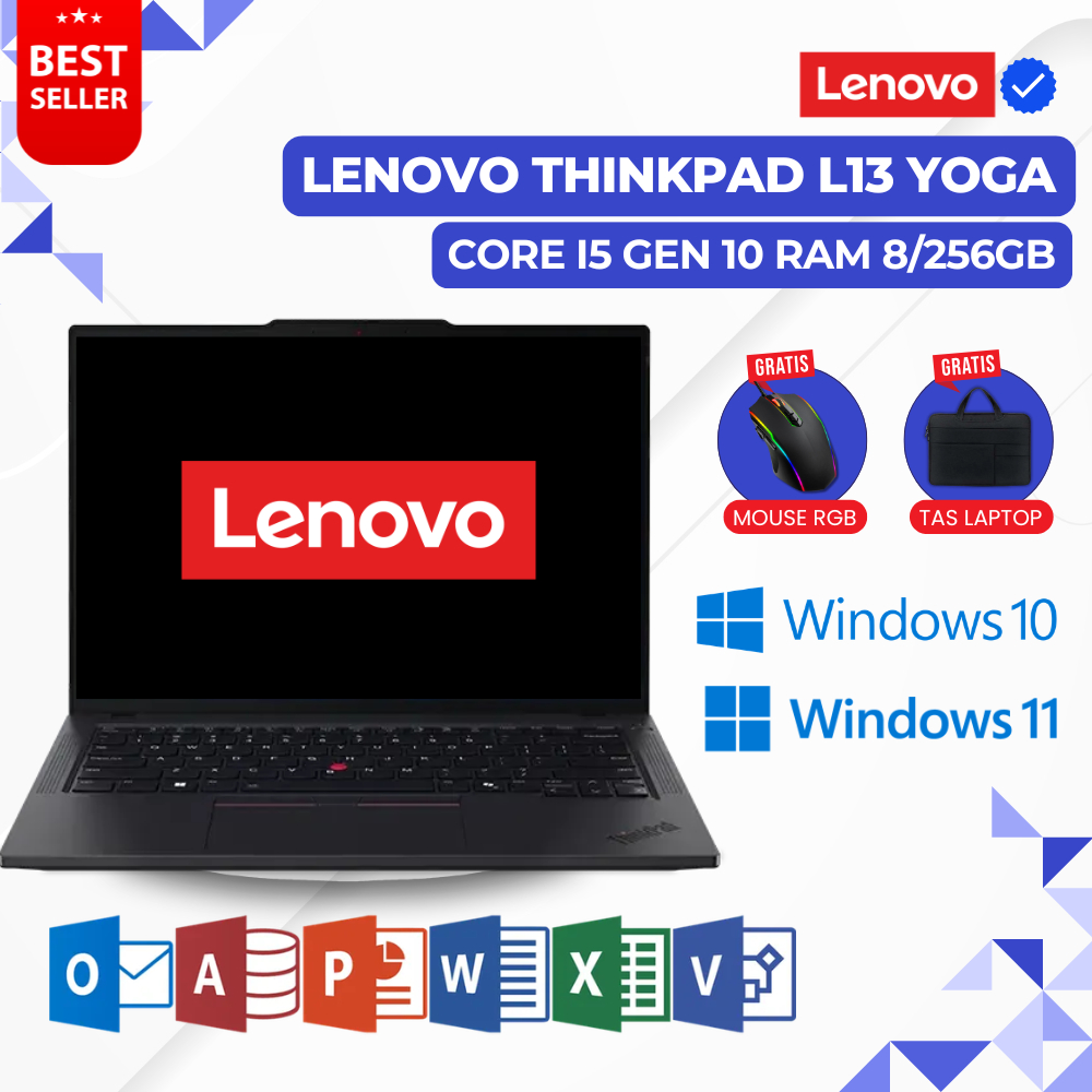 Laptop Lenovo Thinkpad L13 Yoga Core i5 Gen 10 Ram 8/256GB - Laptop Thinkpad Second Murah