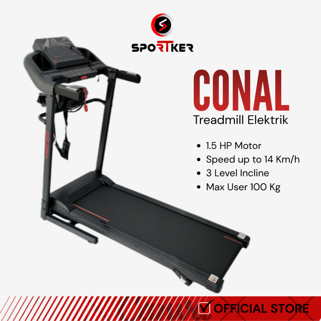 [SPORTKER] Treadmill Elektrik Conal Alat Olahraga Lari | Alat Olahraga | Alat Fitness | Treadmill El