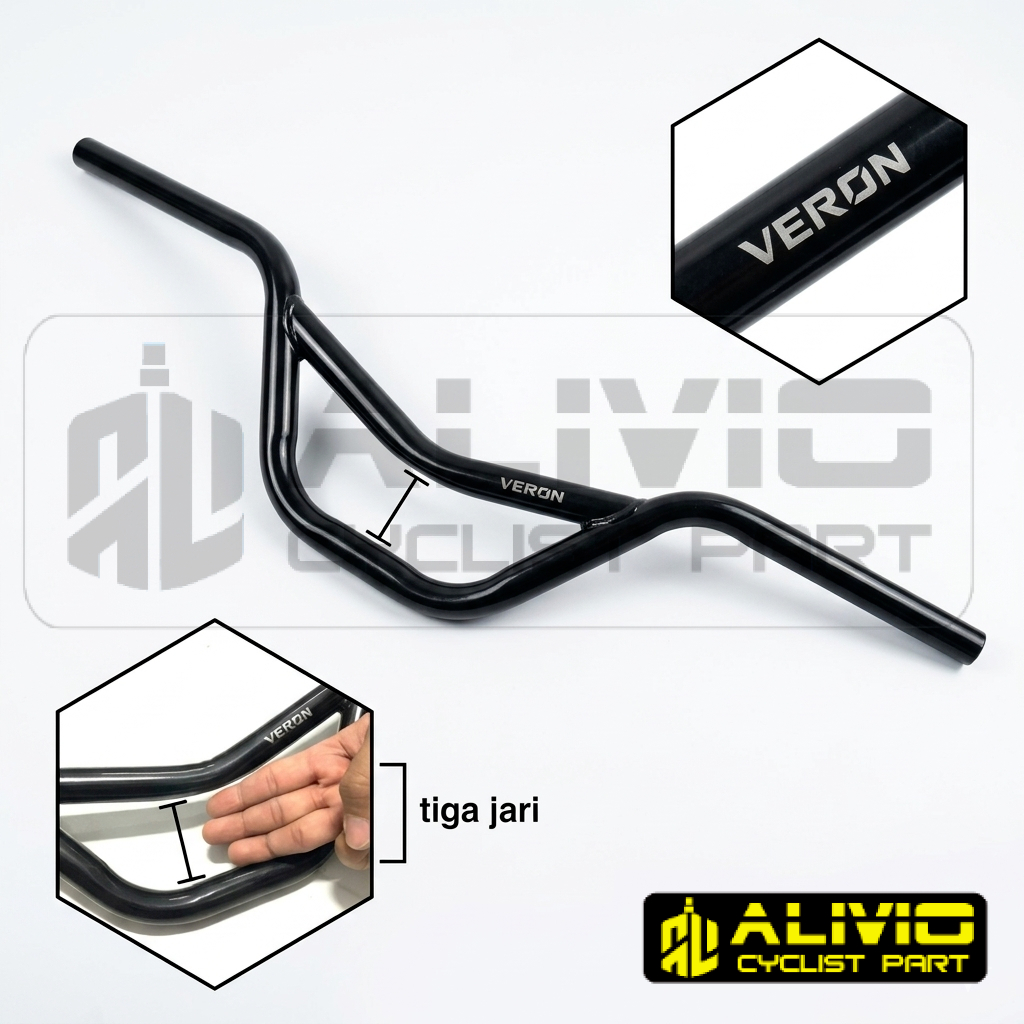 Stir Stang Handlebar Veron M 3 Jari Panjang 70 cm Tinggi 18 cm Besi Sepeda BMX Communter Federal MTB