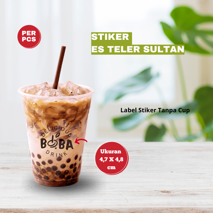 Stiker Cup Boba Lucu Kekinian Label Minuman Anti Air