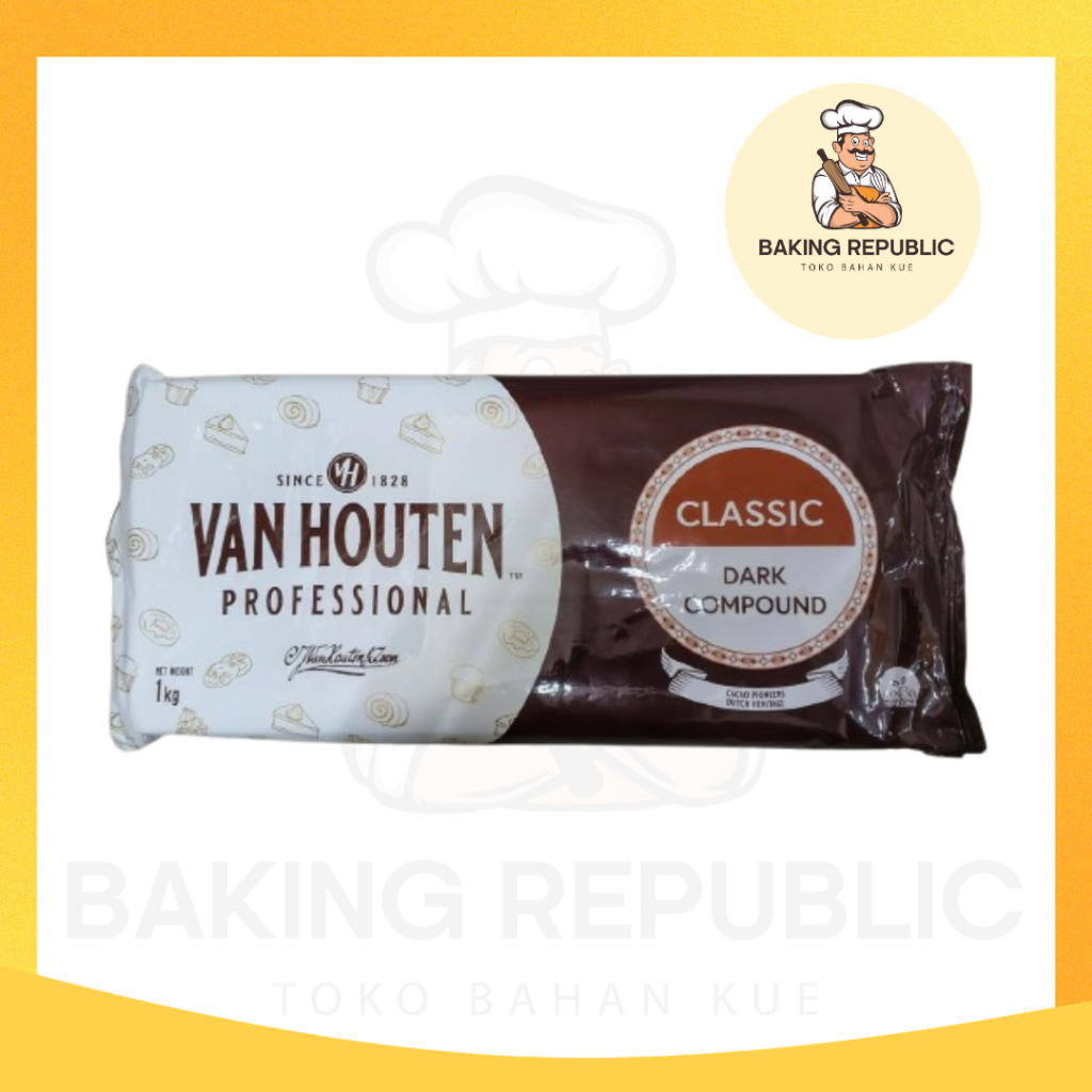 VAN HOUTEN COMPOUND DARK BLOK | 1 KG | VAN HOUTEN COKLAT BATANGAN DARK BLACK SWEET