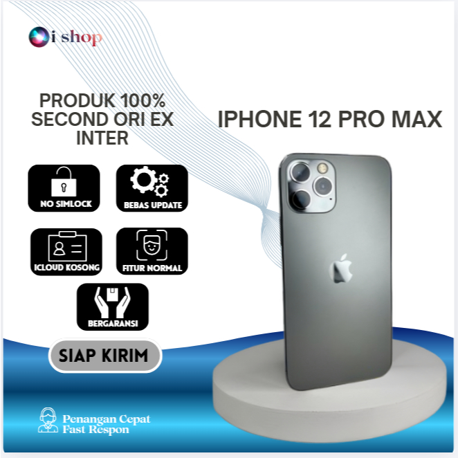 iPhone 12 Pro Max 128GB,256GB,512GB Second Ori Apple Kondisi Mulus & Normal, ALL SIM , KUALITAS TERJ