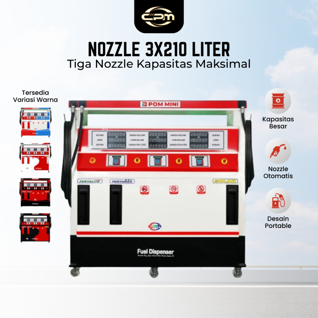 Pom Mini Pertamini CPM Digital 3 Nozzle Kapasitas 3x210 Liter Bisa Custom Nama