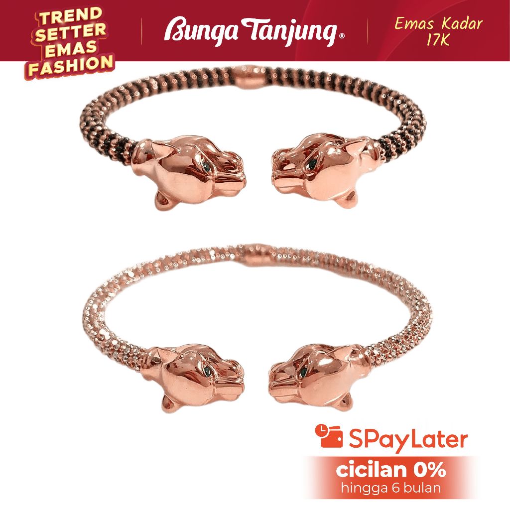 GELANG TINJU KUCING BLINK - EMAS 17K - BUNGA TANJUNG GOLD