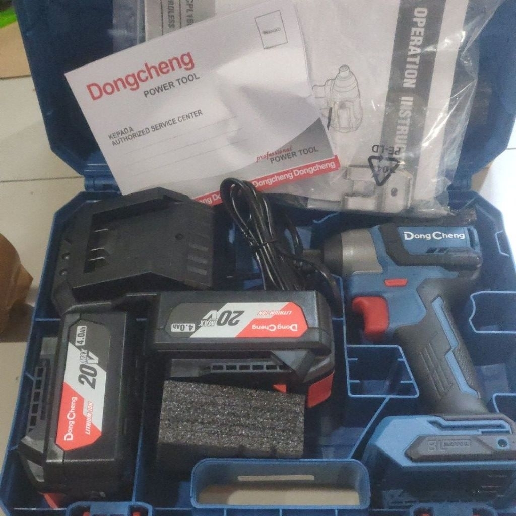 impact driver Dongcheng dcpl1650 EM lengkap fullset