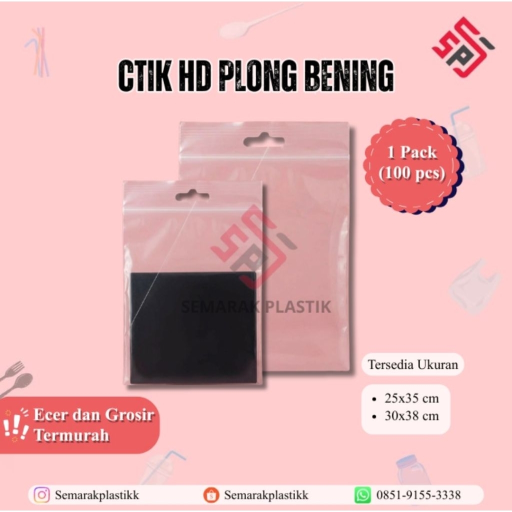 Semarak Plastik -  C tik HD Plong Bening (1 pack isi 100 pcs)