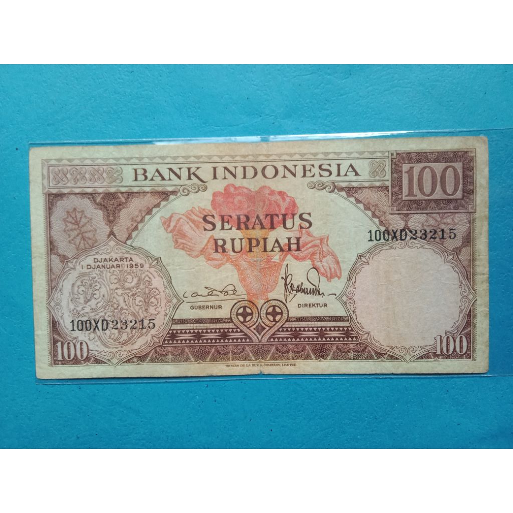 Uang 100 Rupiah Seri Bunga 1959