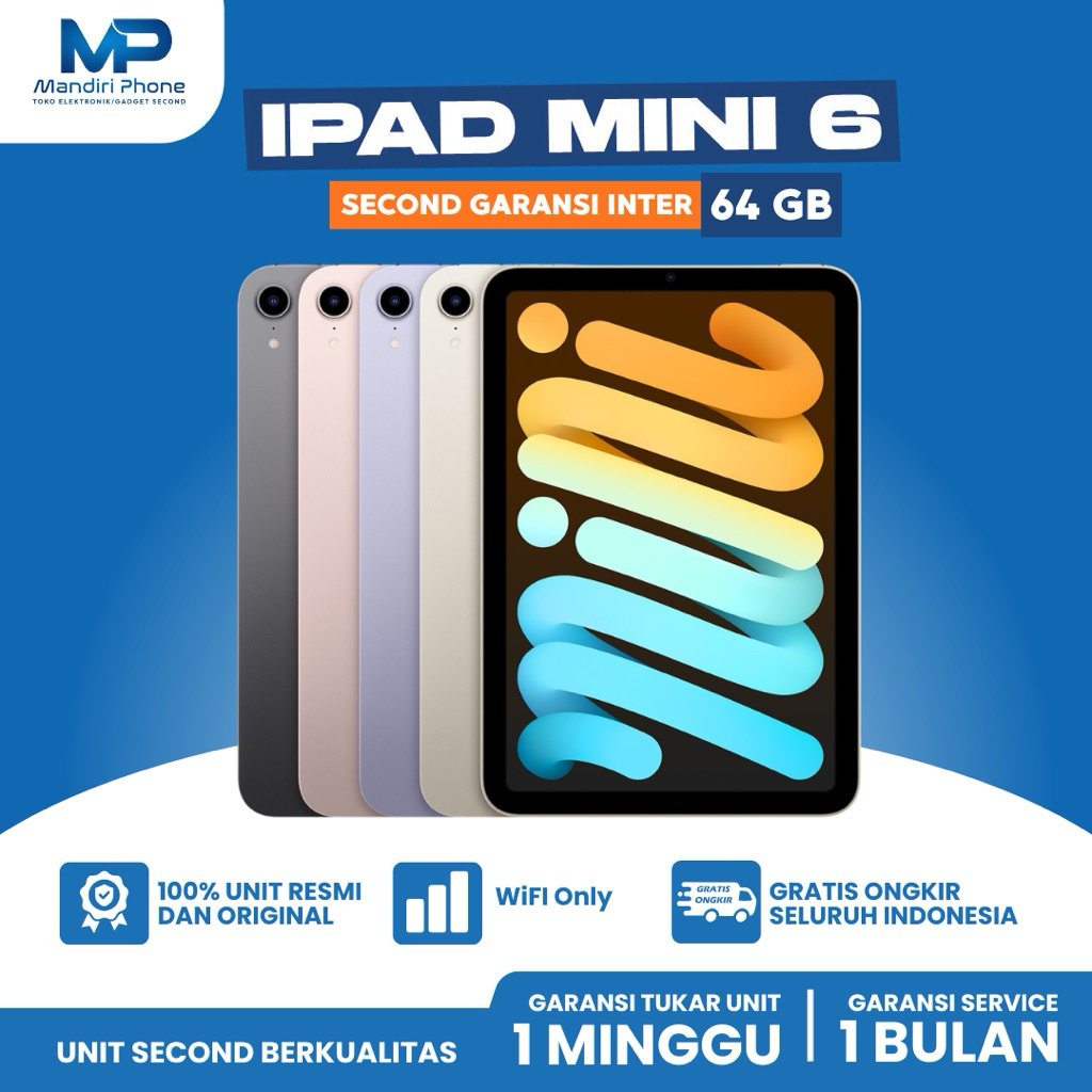 IPAD MINI 6 64GB STARLIGHT GARANSI INTER