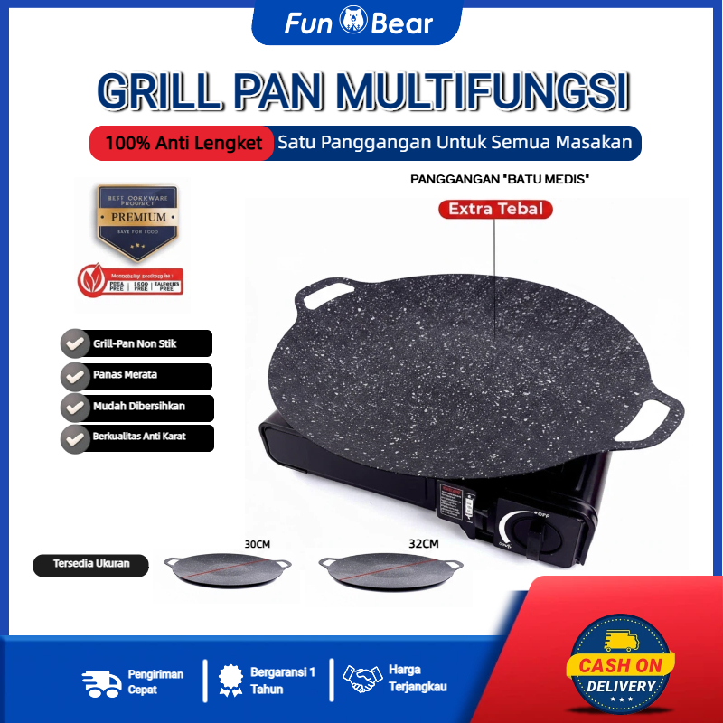 Alat Pemanggang / Tempat Pemanggang Bulat BBQ Piring Pemanggang Anti Lengket High Quality