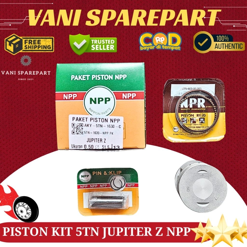 PISTON RING SEHER KIT 5TN NPP JUPITER Z VEGA R NEW NPP OVERSIZE 50 100
