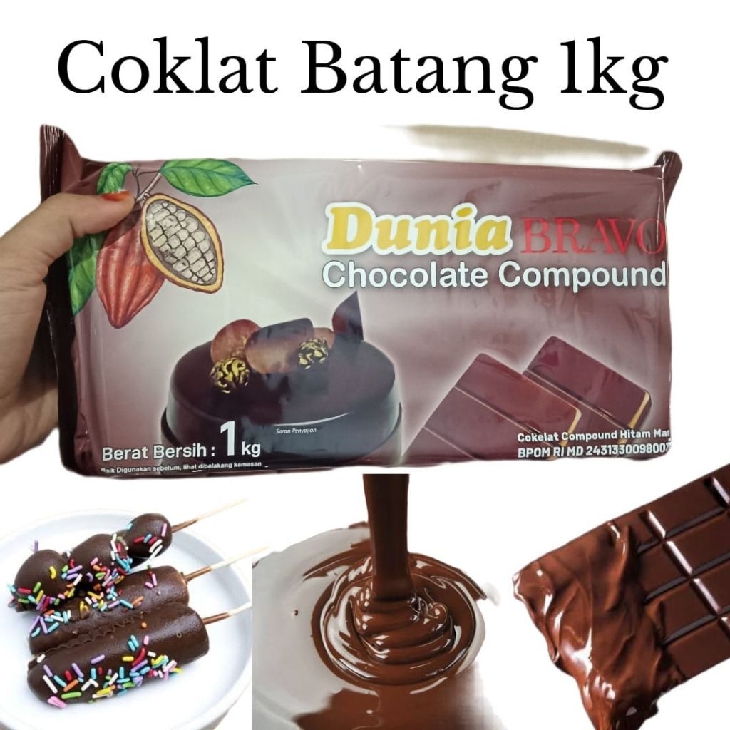 COKLAT BATANG DUNIA 1 KG COKLAT BALOK COKLAT BAHAN BAKING KUE ESKUL KUL