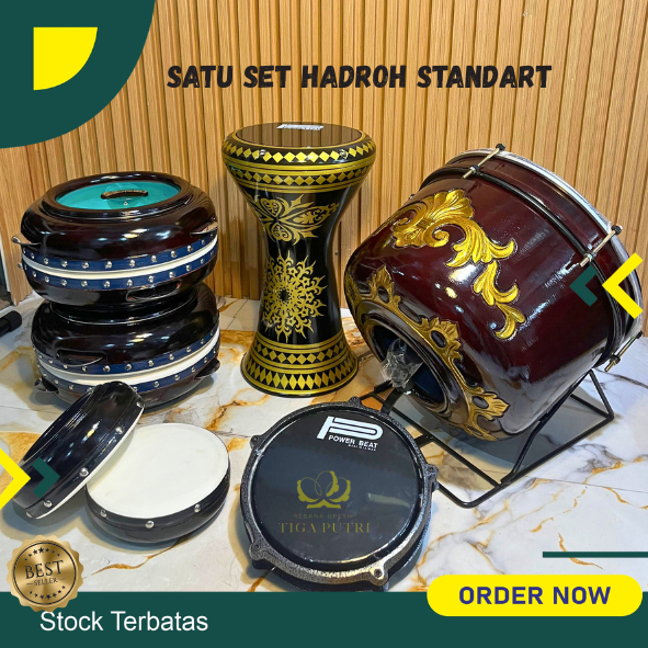 Alat Hadroh full set Rebana Gendang Terbangan Banjari Jepara Bas Terbang