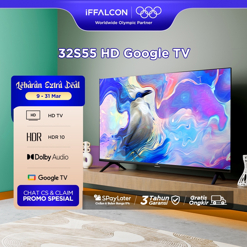 iFFALCON by TCL 32 inch S55 Series Google TV (Android 14) Smart Digital - HD - HDR 10 - Dolby Audio 