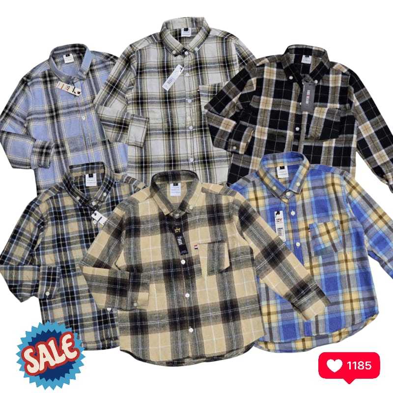 KEMEJA FLANEL ANAK USIA 2-12TAHUN KAIN FLANEL IMPORT