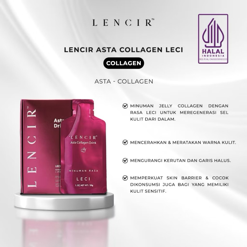 Lencir Asta Collagen Drink Detox Minuman Rasa Leci