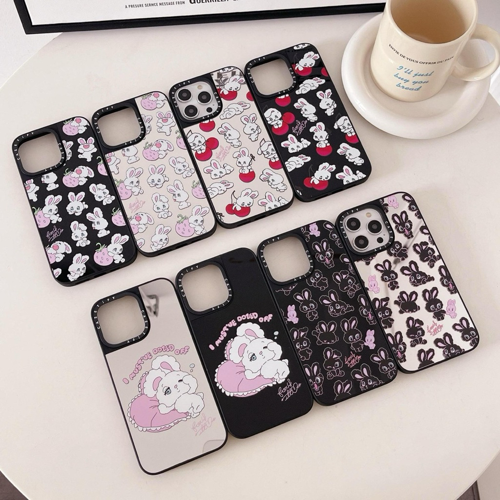Case Iphone Mirror Magsafe Casetify Naughty Bunny Black Foxy Shockproof Premium Full Cover TPU Casin
