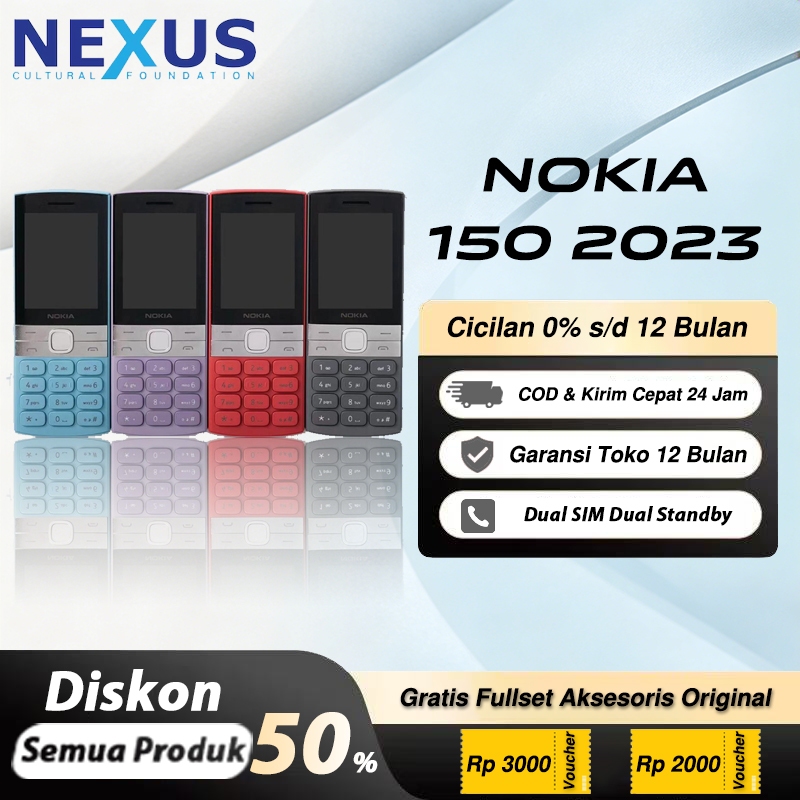 HP Nokia 150 2023 Dual SIM Sinyal Kuat Premium Design Baru Original Fullset Garansi Toko 30 Hari