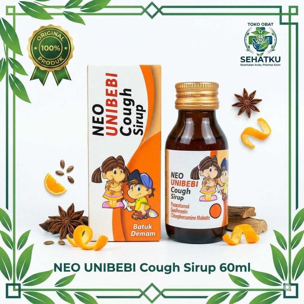 Neo Unibebi Cough Syrup 60ml - Obat Batuk dan Flu disertai Demam untuk Anak Original 100%