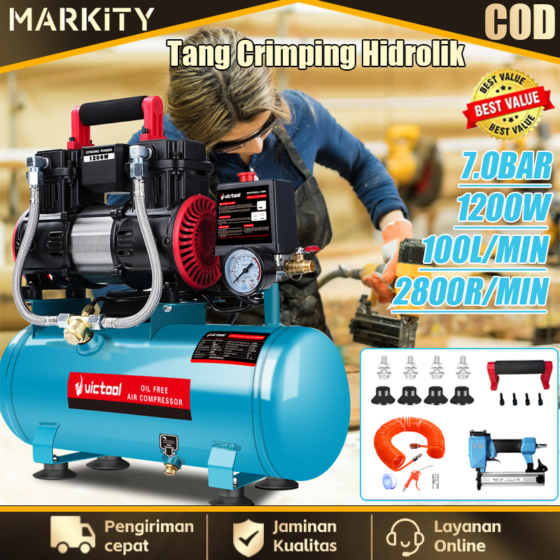 MARKITY Kompresor Mini Listrik 100L/min Oilless Air Compressor Silent Kompresor Angin Mini Listrik