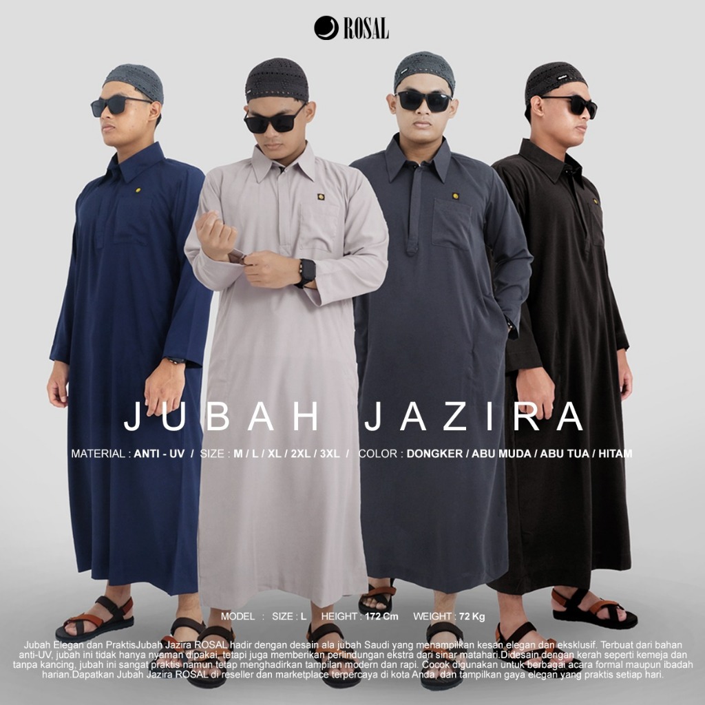 JUBAH JAZIRA ROSAL / BAJU MUSLIM GAMIS PRIA MURAH ORIGINAL TERBARU MAKASSAR GOWA