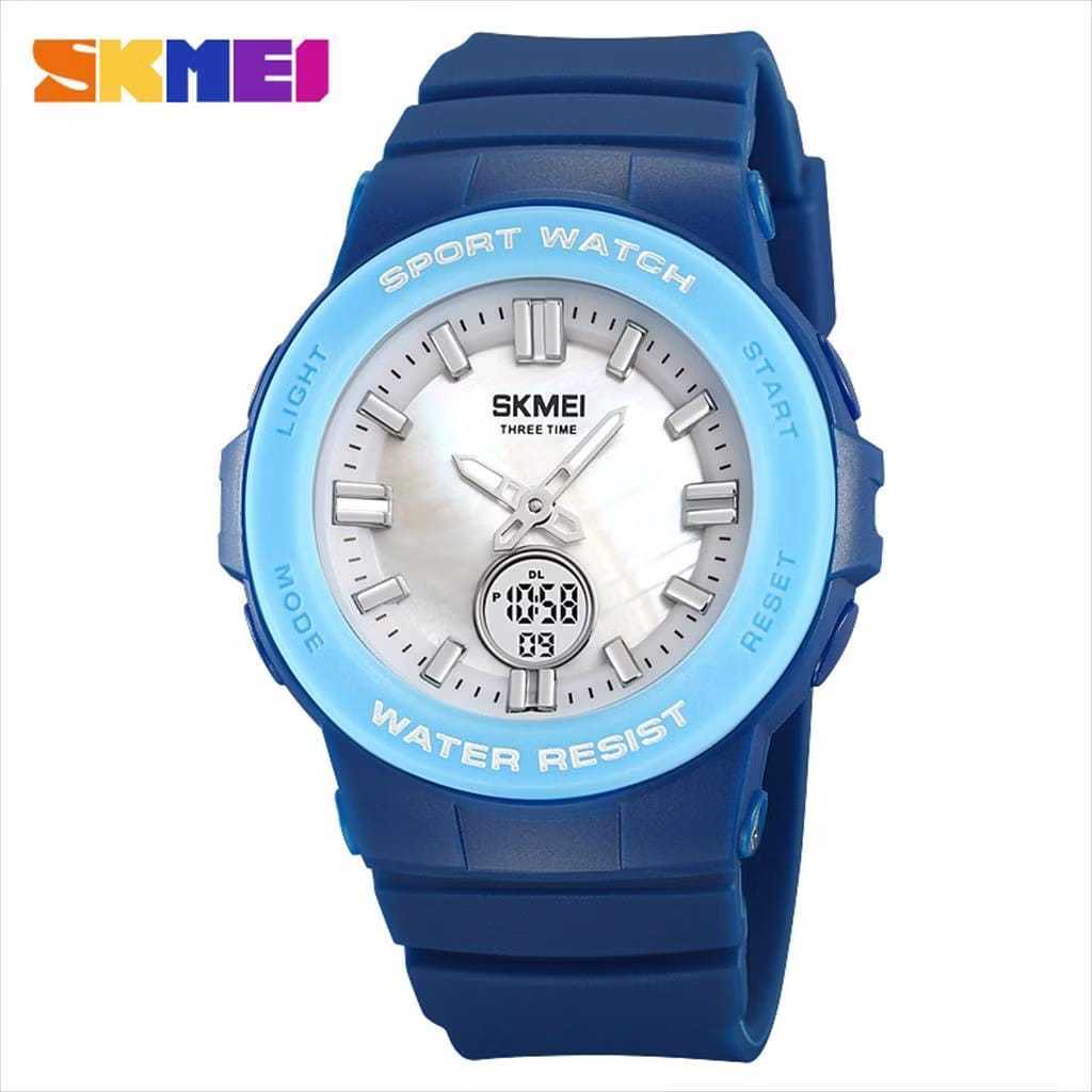Jam Tangan SKMEI wanita 2125 ORIGINAL Double Time Analog Digital Anadigit Rubber Cewek Karet Silicon