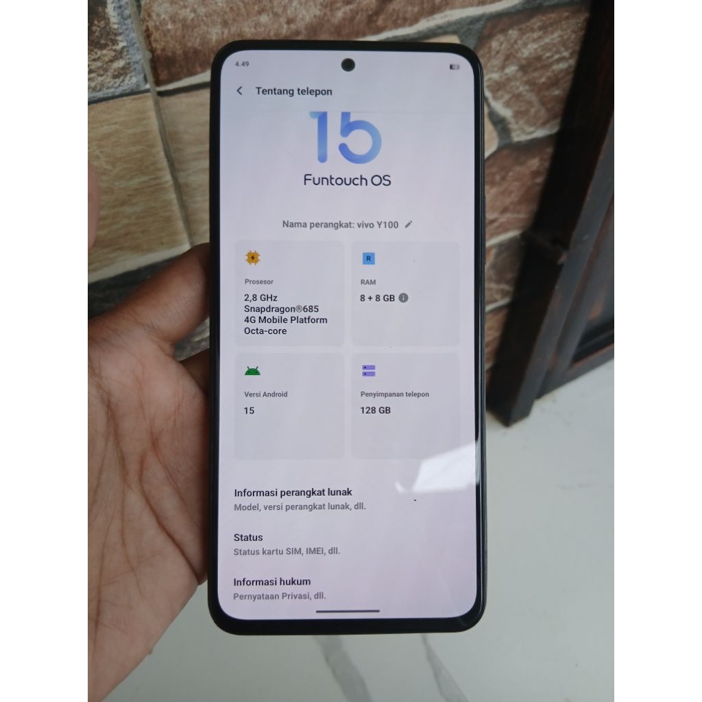 Lcd ori copotan v40 lite y1004G/5G,Vivo V29e 5G, V30 Lite 5G, Y200 5G, dan Y200e5G