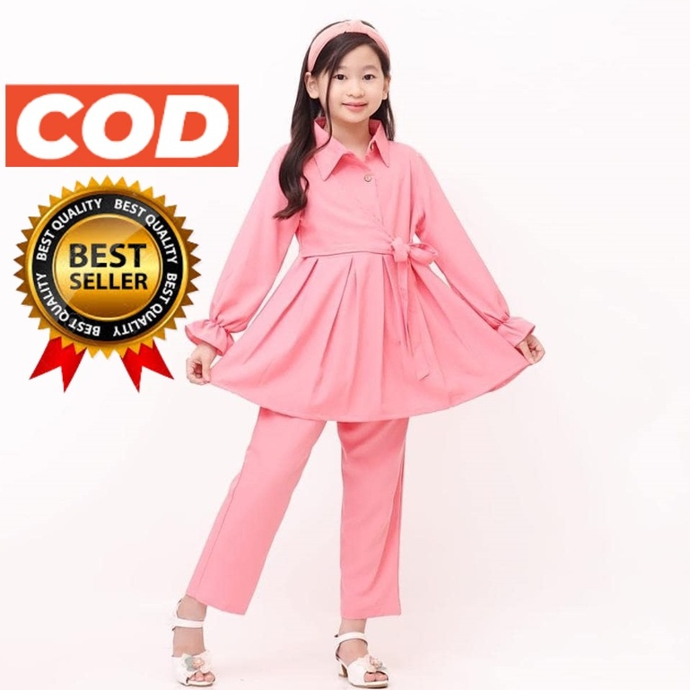 setelan anak perempuan import 10 tahun BAJU ANAK PEREMPUAN 1-14 TAHUN STELAN BLUS DAN CELANA PANJANG