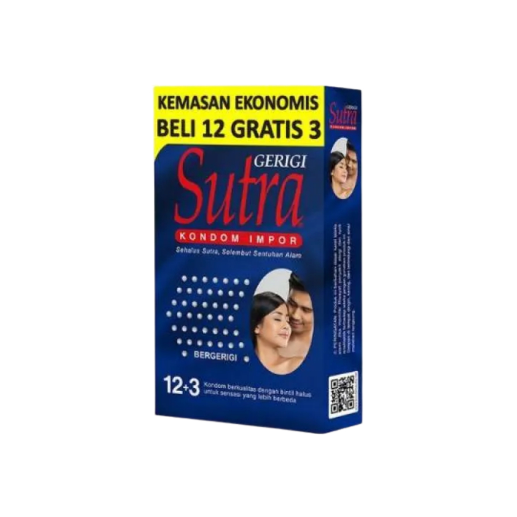 Sutra Kondom Gerigi - 12 Pcs + Gratis 3 Pcs