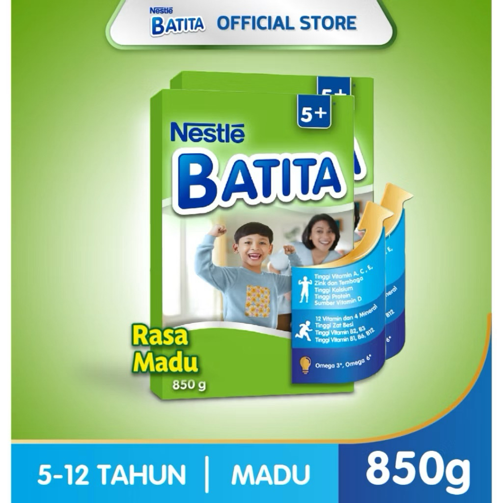 Paket 2pc Nestle Batita 5+ Madu 850gr - Susu Pertumbuhan Anak 5 Tahun Keatas