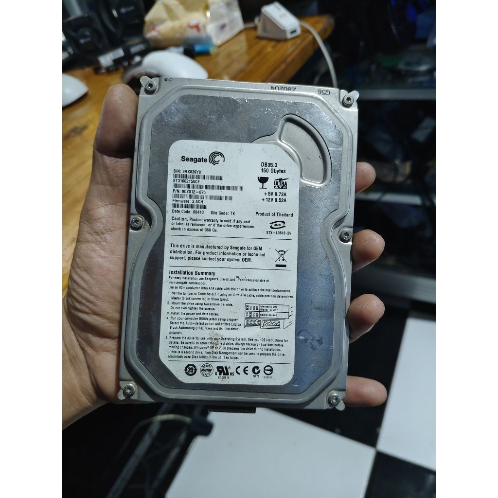 hardisk 160GB ata/Ide untuk ps2 fat