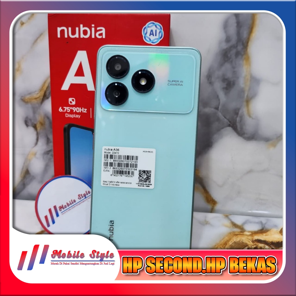 ZTE Blade Nubia A36 Ram 4 Rom 64GB Second Mobile Style Store
