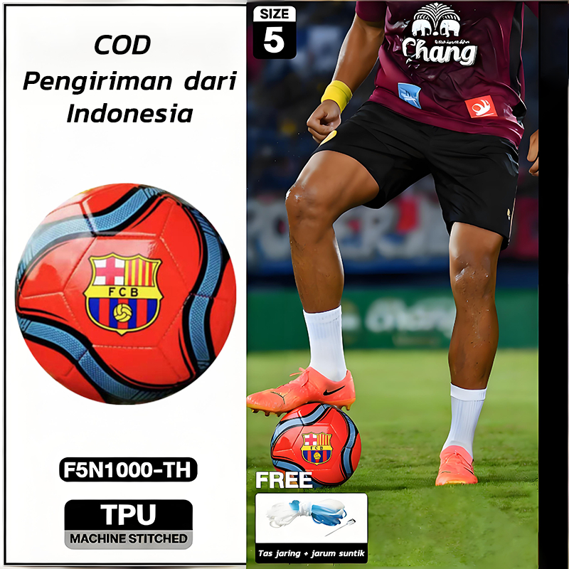BOLA SEPAK / BOLA KAKI SIZE 5 ORIGINAL HEXAGON FORCE (EMPUK) KUALITAS PREMIUM STANDAR FIFA GRATIS PE