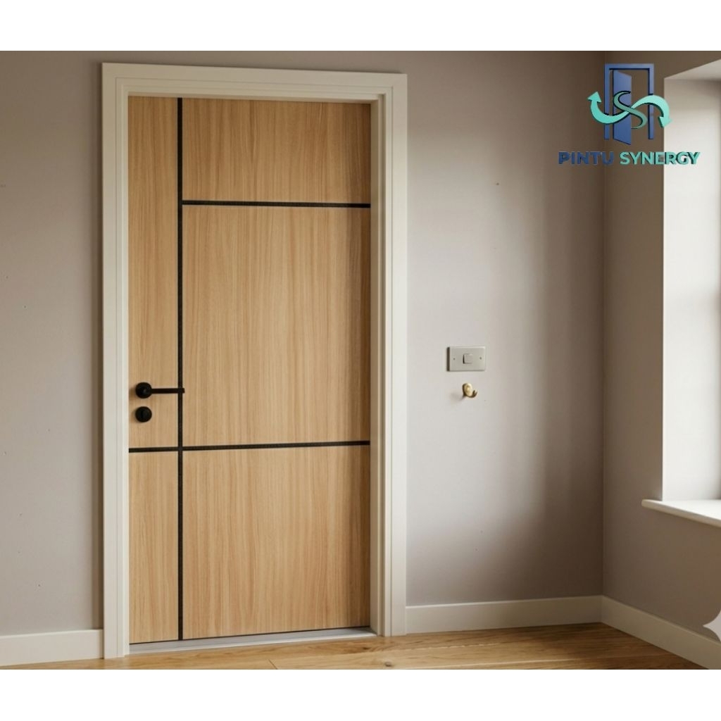 Pintu Minimalis HMR Meranti + Kusen Alumunium | Pintu Utama | Pintu Kamar
