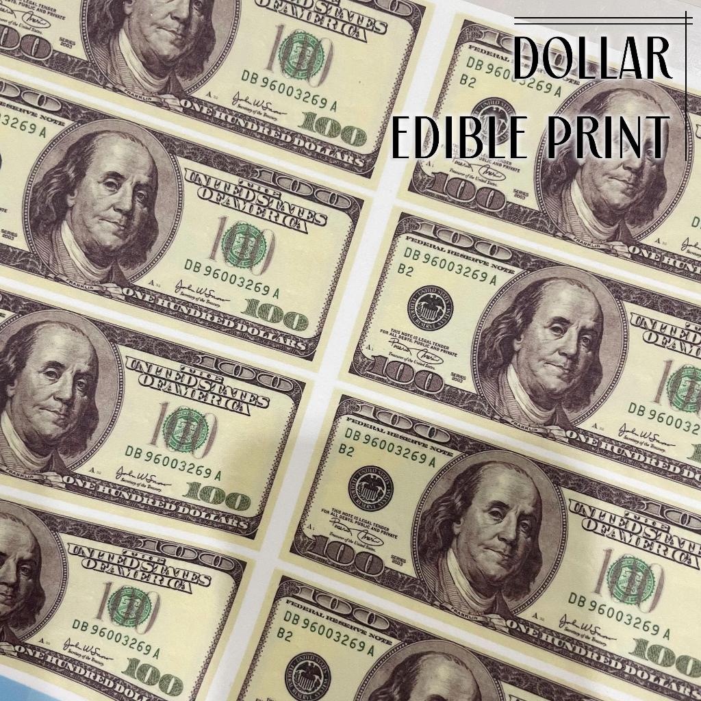 Edible Print Dollar | Icing Dollar (UANG EDIBLE BUKAN UANG ASLI)
