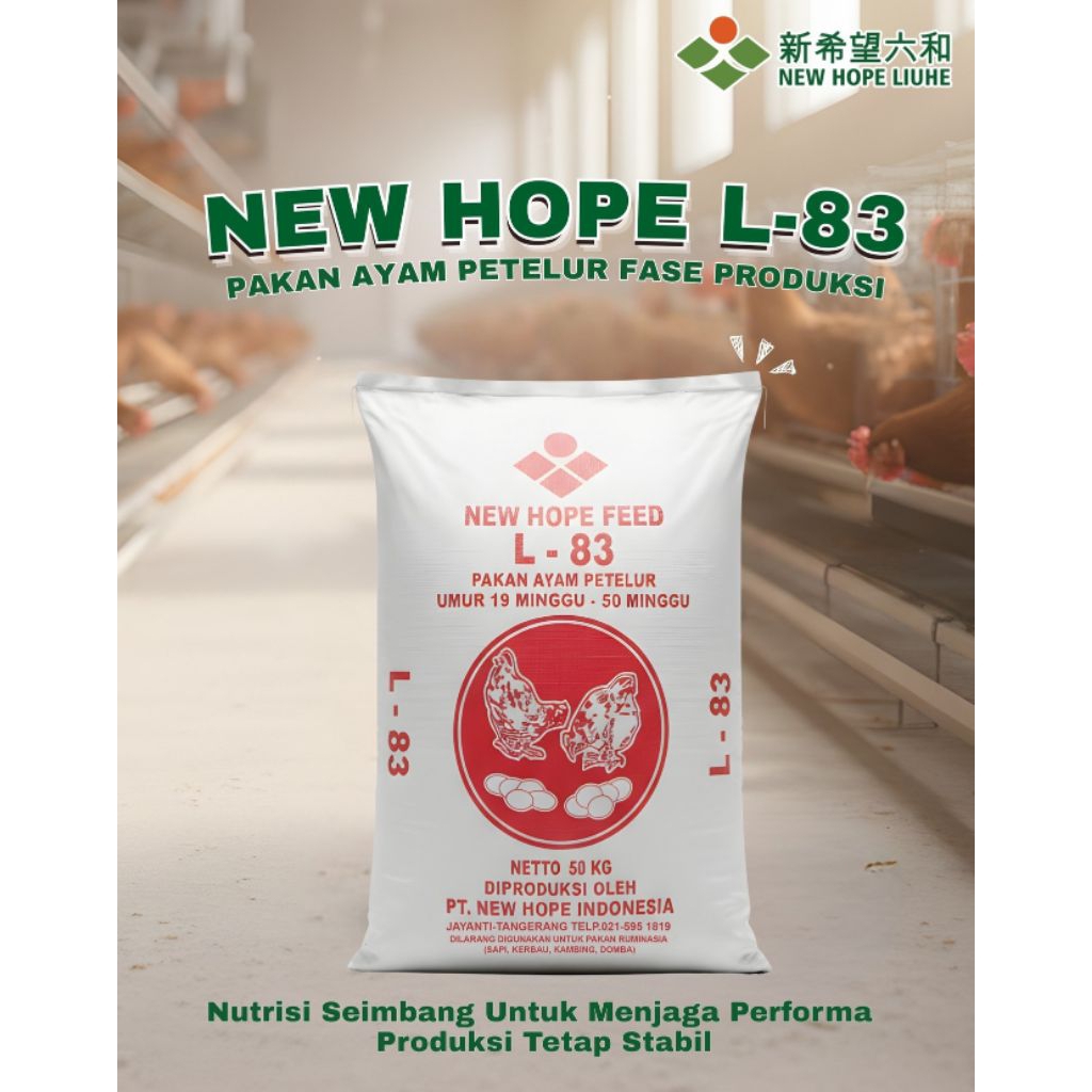 pakan ayam petelur new hope L-83 kemasan 5 kg
