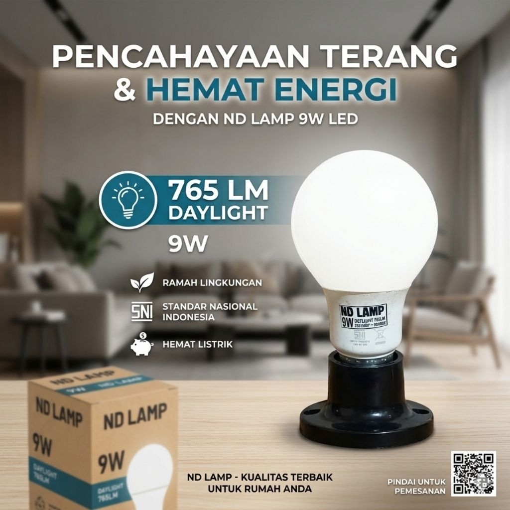 LAMPU LED 9 WATT , CASING PHILIPS , MESIN BARU , JAMINAN KUALITAS TERBAIK, WATT MURNI,  AWET, TERANG