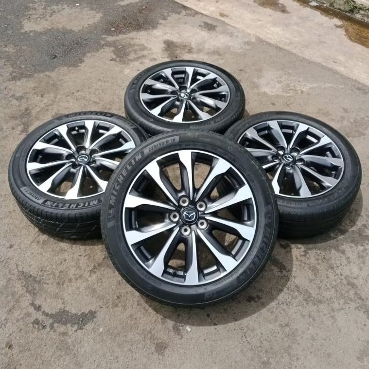 Velg Ori Oem Mazda CX3 R18 Pcd 5x114 Lebar 7 Inc ET50 + Ban Michelin 225/50 R18 Paket 1 Set