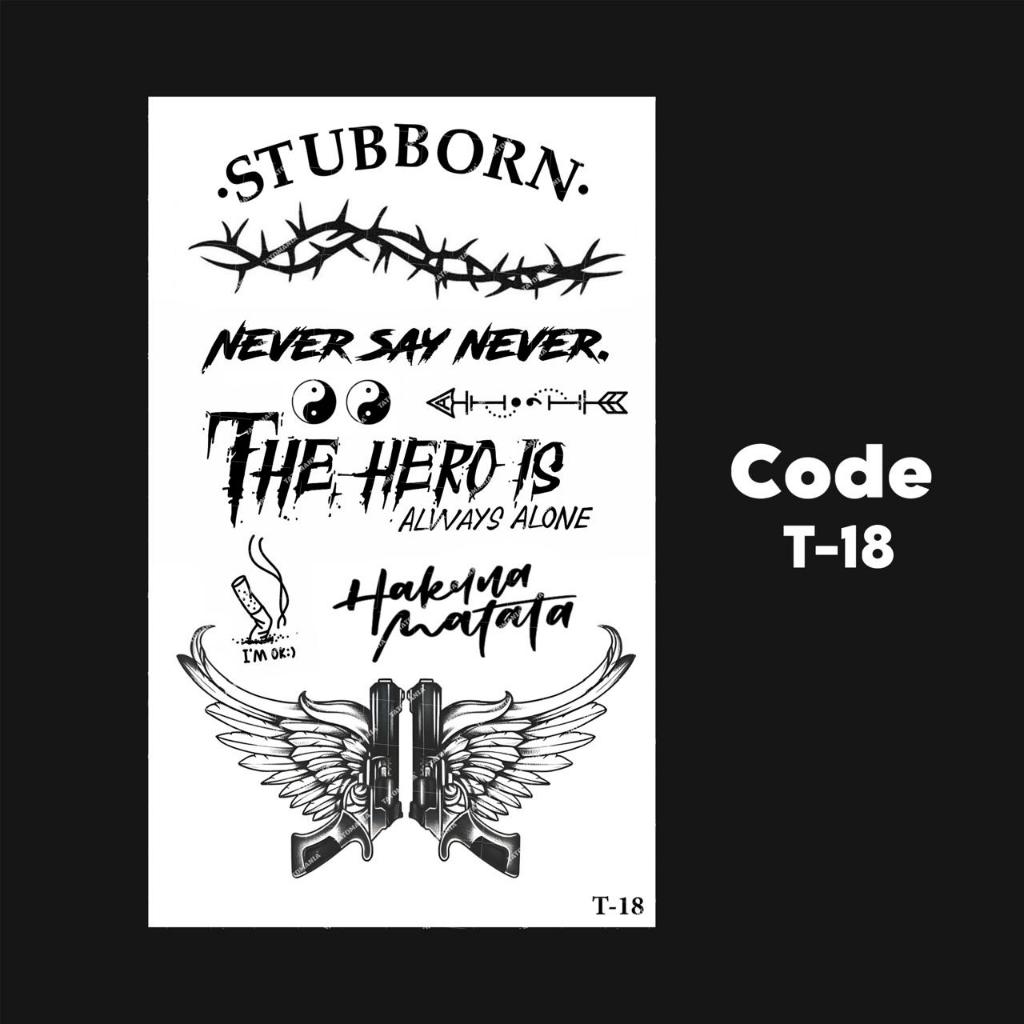 TATOMANIA-Sticker tattoo temporary semi permanent tahan lama tulisan 18