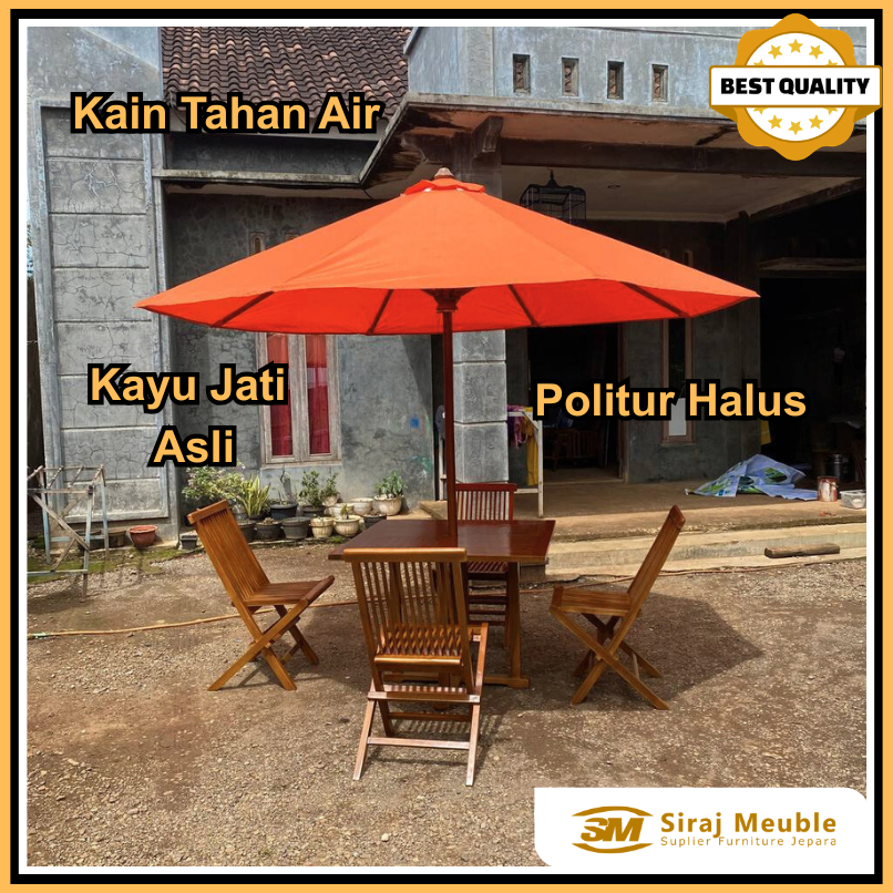 Set Meja Kotak Payung Taman Payung Cafe Meja Taman Outdoor