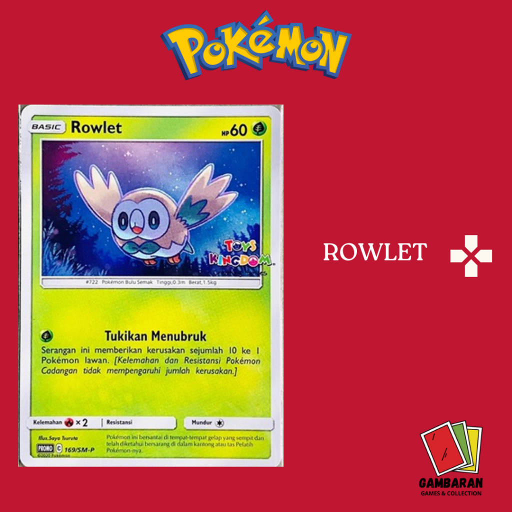 Rowlet Promo ToysKingdom 169/SM-P Kartu Pokemon Indonesia TCG