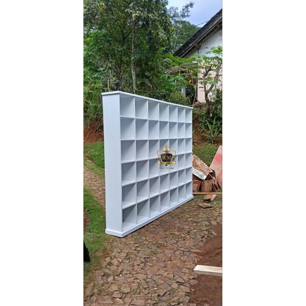 rak 7 kotak, rak buku, rak pakaian, rak warung sembako, rak kayu, rak susun, rak sekat, rak serbagun
